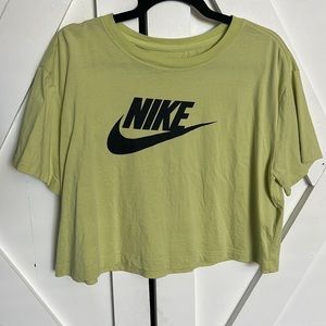 Nike swoosh neon green crop top